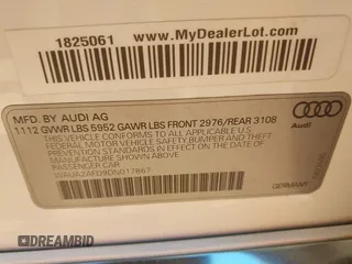 2013 Audi A8 4.0L with VIN WAUA2AFD9DN017867, listed as a IAAI auction lot 40430651 with 114,928 mi miles and . Bid and sale history available at DreamBid. Image 9.