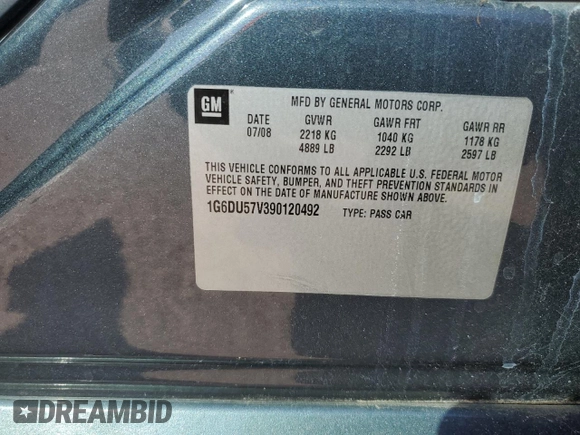 2009 Cadillac CTS RWD w/1SB with VIN 1G6DU57V390120492, listed as a Copart auction lot 75645744 with 114,781 mi miles and Salvage Title. Bid and sale history available at carsss.com. Image 12.