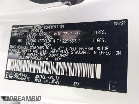 2021 Lexus NX 300 z VIN JTJDARBZ6M5035226, wystawiony jako IAAI lot #42243101 z przebiegiem 18 229 mil mil oraz . Historia ofert i sprzedaży dostępna na DreamBid. Obrazek 9.