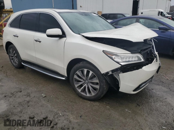2016 Acura MDX w/Tech with VIN 5FRYD4H44GB054448, listed as a Copart auction lot 46647595 with 97,782 mi miles and Salvage Title. Bid and sale history available at carsss.com. Image 4.