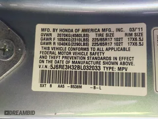 2011 Honda CR-V LX with VIN 5J6RE3H32BL032033, listed as a IAAI auction lot 41955967 with 165,732 mi miles. Bid and sale history available at carsss.com. Image 9.