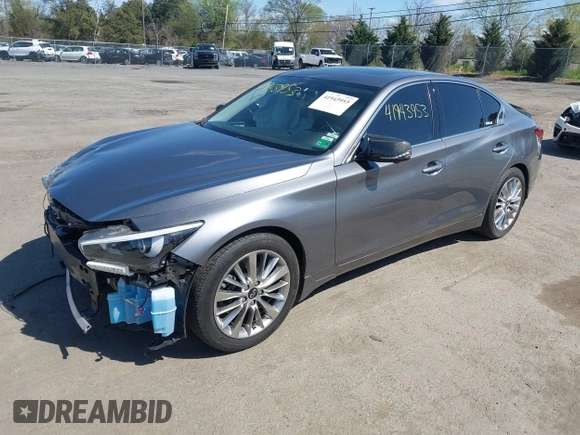 2021 Infiniti Q50 Luxe z VIN JN1EV7BR7MM750265, wystawiony jako IAAI lot #41943953 z przebiegiem 53 750 mil mil oraz . Historia ofert i sprzedaży dostępna na DreamBid. Obrazek 2.