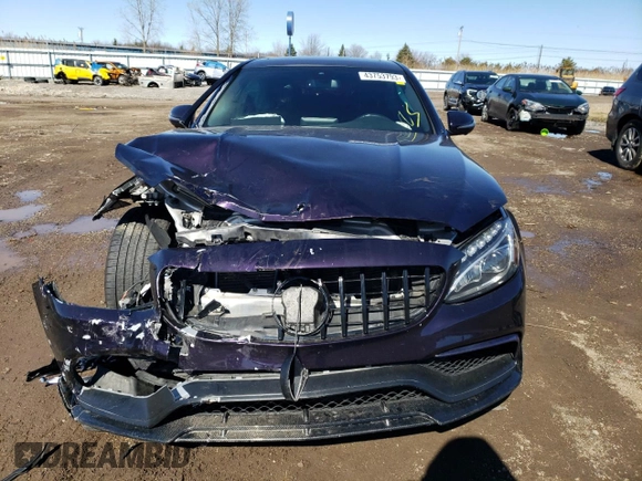 2018 Mercedes-Benz C 63 AMG with VIN 55SWF8GB0JU256980, listed as a Copart auction lot 43753793 with 61,270 mi miles and Salvage title. Bid and sale history available at DreamBid. Image 5.
