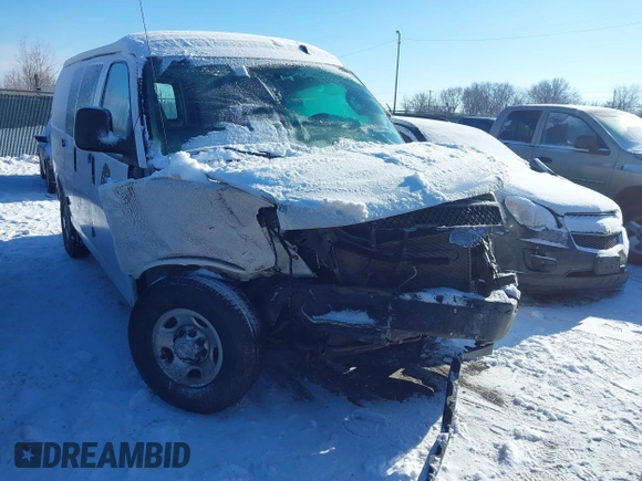 2018 Chevrolet Express Cargo Van with VIN 1GCWGAFG1J1195263, listed as a IAAI auction lot 41287882 with 71,475 mi miles. Bid and sale history available at carsss.com. Image 6.