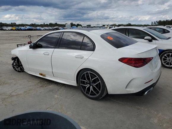 2022 Mercedes-Benz C 300 with VIN W1KAF4GB9NR043911, listed as a Copart auction lot 47158615 with 41,721 mi miles and Salvage Title. Bid and sale history available at DreamBid. Image 2.