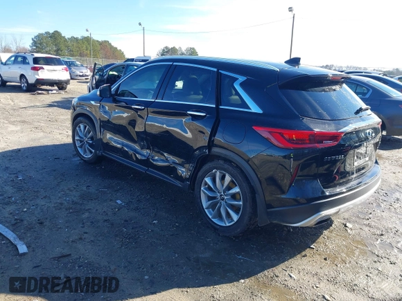 2020 Infiniti QX50 Luxe with VIN 3PCAJ5M12LF117067, listed as a IAAI auction lot 41172977 with 56,991 mi miles and . Bid and sale history available at DreamBid. Image 3.