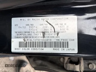 2012 Mazda 3 i Touring with VIN JM1BL1V7XC1646818, listed as a Copart auction lot 55244395 with 205,605 mi miles and Clean Title. Bid and sale history available at carsss.com. Image 10.