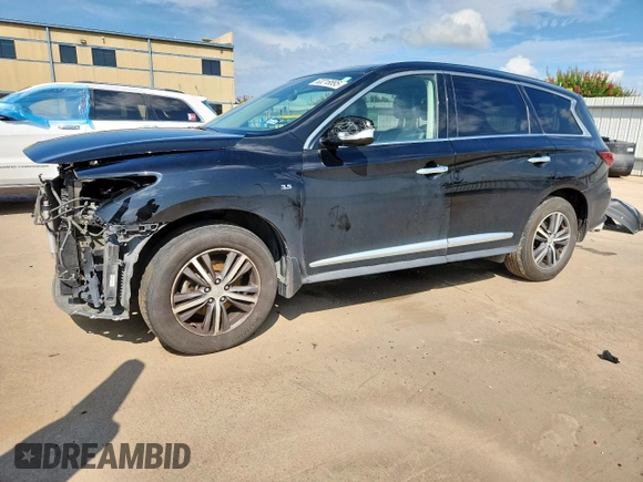 2019 Infiniti QX60 Luxe with VIN 5N1DL0MN9KC525893, listed as a Copart auction lot 63218895 with 106,280 mi miles and Salvage title. Bid and sale history available at DreamBid. Image 1.