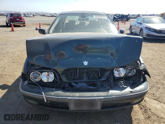 2000 BMW 5 Series 528iA with VIN WBADM6345YGU18707, listed as a Copart auction lot 63293814 with 0 mi miles and Salvage Title. Bid and sale history available at carsss.com. Image 5.