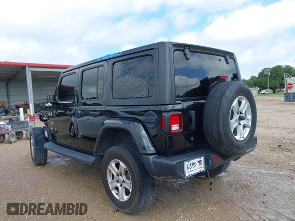 2019 Jeep Wrangler Unlimited Sahara with VIN 1C4HJXEN9KW514880, listed as a IAAI auction lot 42319437 with 70,186 mi miles and . Bid and sale history available at DreamBid. Image 3.