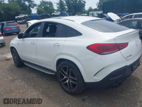 2021 Mercedes-Benz GLE 53 AMG with VIN 4JGFD6BB0MA396393, listed as a IAAI auction lot 39988476 with 53,481 mi miles and . Bid and sale history available at DreamBid. Image 3.