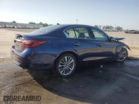 2022 Infiniti Q50 Luxe z VIN JN1EV7BP4NM311315, wystawiony jako Copart lot #57082775 z przebiegiem 23 239 mil mil oraz Nie do naprawy • Non repairable. Historia ofert i sprzedaży dostępna na DreamBid. Obrazek 3.