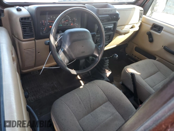 2001 Jeep Wrangler SE with VIN 1J4FA29P91P308872, listed as a Copart auction lot 45676435 with 179,486 mi miles and Salvage Title. Bid and sale history available at carsss.com. Image 8.