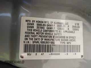 2002 Honda Odyssey EX-L z VIN 5FNRL18062B011890, wystawiony jako IAAI lot #41972294 z przebiegiem 245 889 mil mil oraz . Historia ofert i sprzedaży dostępna na DreamBid. Obrazek 9.