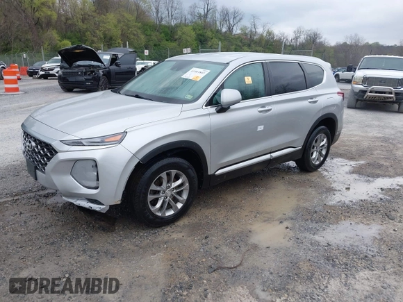 2019 Hyundai Santa Fe SE with VIN 5NMS2CAD8KH096047, listed as a IAAI auction lot 41983803 with 109,920 mi miles. Bid and sale history available at carsss.com. Image 2.
