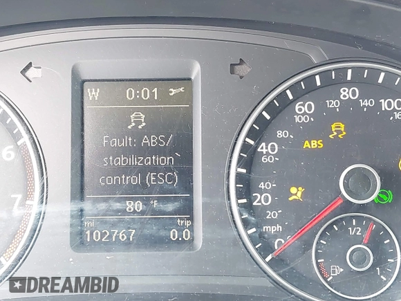 2013 Volkswagen Passat SE w/Sunroof & Nav with VIN 1VWBP7A35DC038217, listed as a IAAI auction lot 41944193 with 102,767 mi miles. Bid and sale history available at carsss.com. Image 15.