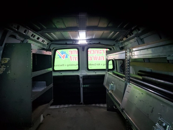2019 GMC Savana Cargo Van with VIN 1GTW7AFGXK1281852, listed as a Copart auction lot 85546514 with 147,683 mi miles and Salvage Title. Bid and sale history available at carsss.com. Image 10.