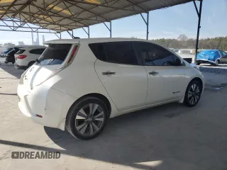 2015 Nissan LEAF SV with VIN 1N4AZ0CP9FC330185, listed as a Copart auction lot 49852285 with 93,056 mi miles and Salvage Title. Bid and sale history available at carsss.com. Image 3.