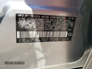 2019 Lexus IS with VIN JTHC81D2XK5036032, listed as a Copart auction lot 49391415 with 0 mi miles and Salvage Title. Bid and sale history available at carsss.com. Image 12.