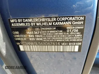 2006 Chrysler Crossfire Limited with VIN 1C3AN65L56X067614, listed as a IAAI auction lot 41788867 with Not Provided miles and . Bid and sale history available at DreamBid. Image 9.