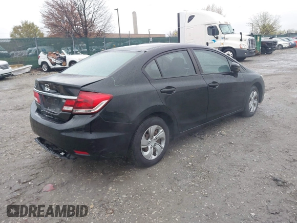 2014 Honda Civic Sedan LX with VIN 19XFB2F56EE233009, listed as a IAAI auction lot 41973133 with 119,402 mi miles. Bid and sale history available at carsss.com. Image 4.