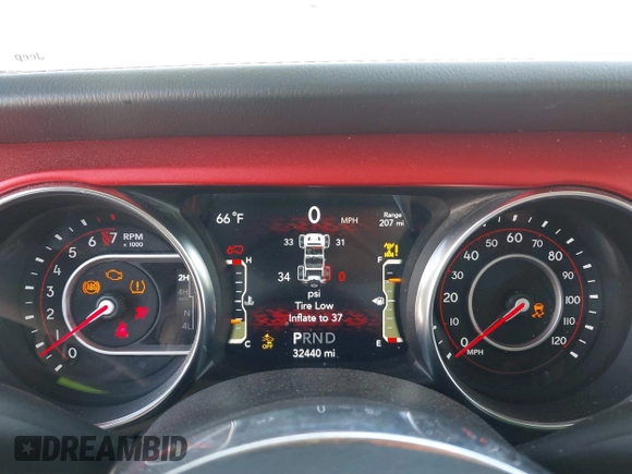2021 Jeep Wrangler Unlimited Rubicon with VIN 1C4HJXFG7MW531678, listed as a IAAI auction lot 41781874 with 32,440 mi miles and . Bid and sale history available at DreamBid. Image 7.