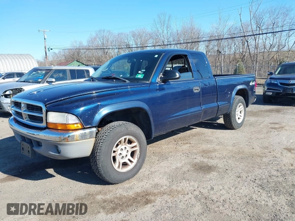 2004 Dodge Dakota SLT with VIN 1D7HG42N64S591353, listed as a IAAI auction lot 41714631 with 186,520 mi miles. Bid and sale history available at carsss.com. Image 2.