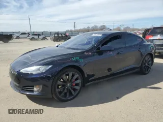 2014 Tesla Model S P85D with VIN 5YJSA1H25EFP65568, listed as a Copart auction lot 46613845 with Not Provided miles and Salvage Title. Bid and sale history available at DreamBid. Image 1.