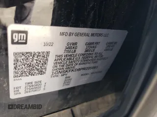2023 Chevrolet Suburban Premier with VIN 1GNSKFKD8PR205665, listed as a Copart auction lot 51694655 with 27,882 mi miles and Salvage title. Bid and sale history available at DreamBid. Image 13.