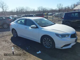2018 Acura TLX w/Technology Pkg with VIN 19UUB1F59JA001116, listed as a IAAI auction lot 41747984 with 105,091 mi miles. Bid and sale history available at carsss.com. Image 1.