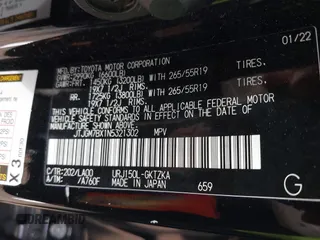 2022 Lexus GX 460 Luxury z VIN JTJGM7BX1N5321302, wystawiony jako IAAI lot #42529333 z przebiegiem 37 621 mil mil oraz . Historia ofert i sprzedaży dostępna na DreamBid. Obrazek 9.