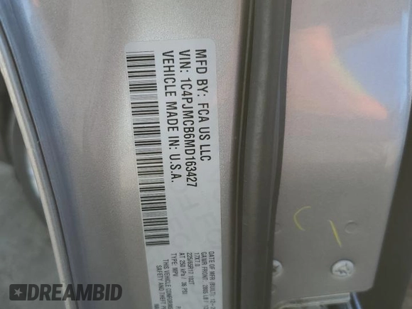 2021 Jeep Cherokee Latitude с VIN 1C4PJMCB6MD163427, выставлен на аукционе Copart как лот 61790205 с пробегом 124 089 миль миль и Чистый • Clean title. История ставок и продаж доступна на DreamBid. Изображение 13.