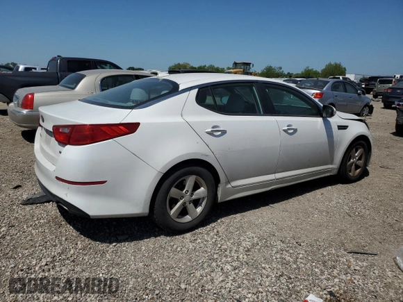 2015 Kia Optima LX with VIN KNAGM4A7XF5655314, listed as a Copart auction lot 52334595 with 120,440 mi miles and Salvage Title. Bid and sale history available at carsss.com. Image 3.