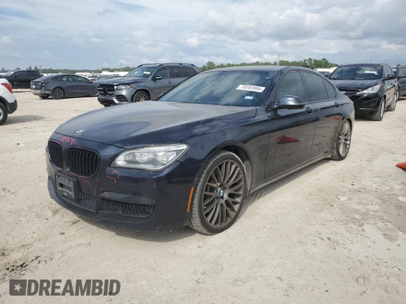 2015 BMW 7 Series 750i with VIN WBAYA8C59FG197642, listed as a Copart auction lot 70282884 with 130,853 mi miles and Salvage title. Bid and sale history available at DreamBid. Image 1.