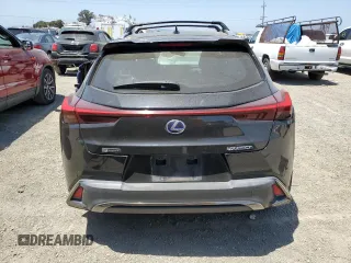 2019 Lexus UX 250h with VIN JTHU9JBH2K2013001, listed as a Copart auction lot 59142205 with 104,917 mi miles and Salvage title. Bid and sale history available at DreamBid. Image 6.