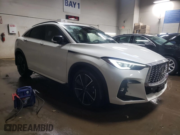 2023 Infiniti QX55 Essential with VIN 3PCAJ5KR1PF101909, listed as a Copart auction lot 44934165 with 24,219 mi miles and Salvage title. Bid and sale history available at DreamBid. Image 4.