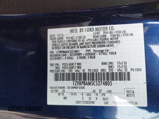 2012 Ford Mustang Premium with VIN 1ZVBP8AM5C5274805, listed as a IAAI auction lot 41934449 with 51,951 mi miles and . Bid and sale history available at DreamBid. Image 9.