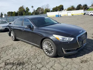 2018 Genesis G90 3.3T Premium with VIN KMHG34JA2JU043474, listed as a Copart auction lot 45755975 with 95,790 mi miles and Salvage Title. Bid and sale history available at carsss.com. Image 4.