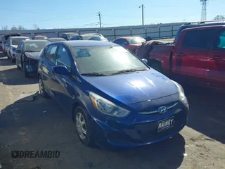 2015 Hyundai Accent GS with VIN KMHCT5AE3FU219124, listed as a IAAI auction lot 41843449 with 152,535 mi miles. Bid and sale history available at carsss.com. Image 1.