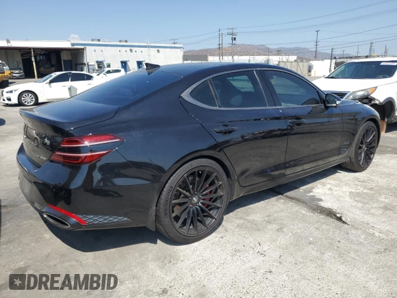 2022 Genesis G70 3.3T with VIN KMTG54TE2NU095029, listed as a Copart auction lot 64011744 with 58,207 mi miles and Salvage Title. Bid and sale history available at carsss.com. Image 3.