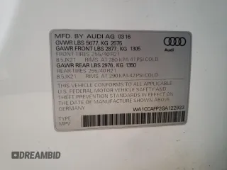 2016 Audi SQ5 Premium Plus with VIN WA1CCAFP2GA122923, listed as a Copart auction lot 48592285 with 125,644 mi miles and Clean Title. Bid and sale history available at carsss.com. Image 13.