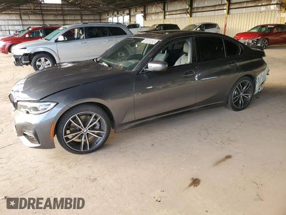 2020 BMW 3 Series 330i with VIN WBA5R1C02LFH52541, listed as a Copart auction lot 81815253 with 51,346 mi miles and Salvage Title. Bid and sale history available at carsss.com. Image 1.