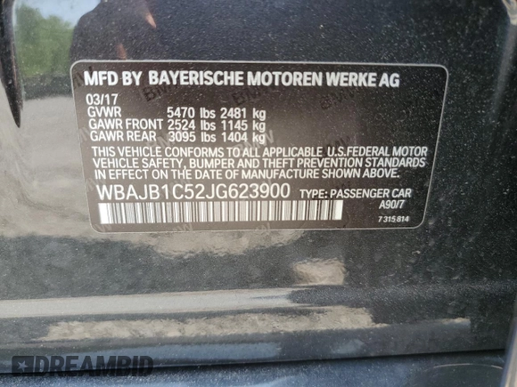 2018 BMW 5 Series 530e xDrive z VIN WBAJB1C52JG623900, wystawiony jako Copart lot #58125105 z przebiegiem 101 615 mil mil oraz Szkoda całkowita • Salvage title. Historia ofert i sprzedaży dostępna na DreamBid. Obrazek 12.