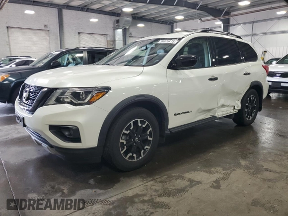 2019 Nissan Pathfinder S with VIN 5N1DR2MM0KC633465, listed as a Copart auction lot 59626475 with 38,019 mi miles and Salvage title. Bid and sale history available at DreamBid. Image 1.
