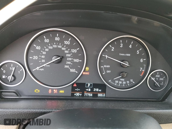 2015 BMW 3 Series 320i xDrive with VIN WBA3C3G51FNS73447, listed as a Copart auction lot 88642605 with 77,764 mi miles and Salvage Title. Bid and sale history available at carsss.com. Image 9.