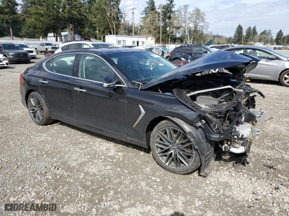 2019 Genesis G70 2.0T Advanced with VIN KMTG64LA6KU015298, listed as a Copart auction lot 50464495 with 77,203 mi miles and Salvage Title. Bid and sale history available at carsss.com. Image 4.