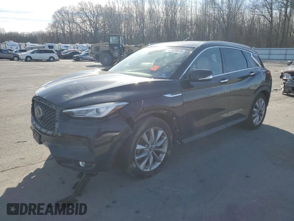 2019 Infiniti QX50 Luxe z VIN 3PCAJ5M34KF135795, wystawiony jako Copart lot #87829515 z przebiegiem 60 202 mil mil oraz Szkoda całkowita • Salvage title. Historia ofert i sprzedaży dostępna na DreamBid. Obrazek 1.