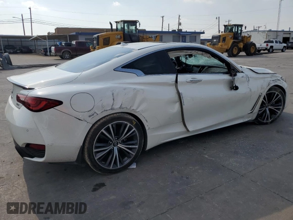 2021 Infiniti Q60 Luxe with VIN JN1EV7KK6MM410124, listed as a Copart auction lot 66422574 with 23,741 mi miles and Salvage title. Bid and sale history available at DreamBid. Image 3.