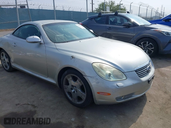 2002 Lexus SC 430 z VIN JTHFN48Y520017410, wystawiony jako IAAI lot #42408170 z przebiegiem 149 875 mil mil oraz . Historia ofert i sprzedaży dostępna na DreamBid. Obrazek 1.