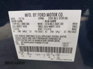 2017 Ford Edge Sport with VIN 2FMPK4AP1HBB17135, listed as a IAAI auction lot 41958589 with 84,616 mi miles. Bid and sale history available at carsss.com. Image 9.